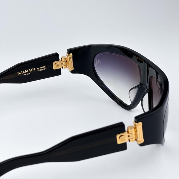 Balmain B-ESCAPE BPS-143A-62 Men BRAND NEW Sunglasses Titanium Black Gold Grey - Picture 7 of 12